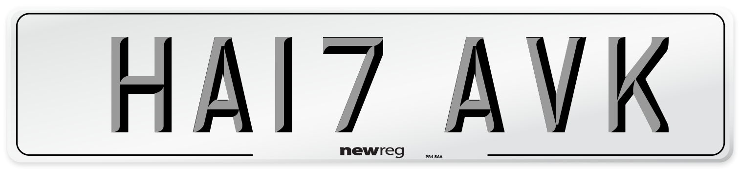 HA17 AVK Number Plate from New Reg